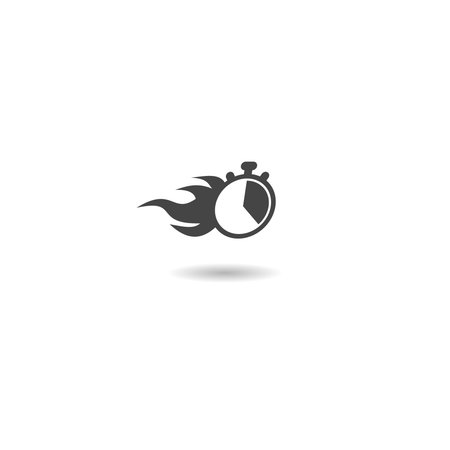Fast delivery icon with timer shadowのイラスト素材