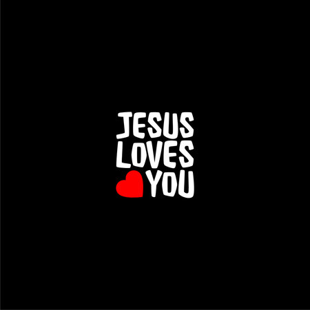 Jesus loves you word dark iconのイラスト素材