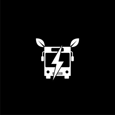 Electric bus new dark iconのイラスト素材