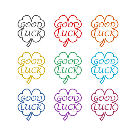 Lucky clover icon colorのイラスト素材
