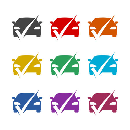 Car icon set, vector illustration. Flat design style eps 10のイラスト素材