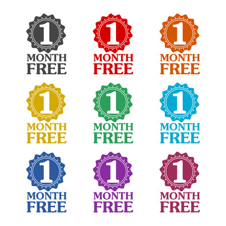 First month free sign icon colorのイラスト素材