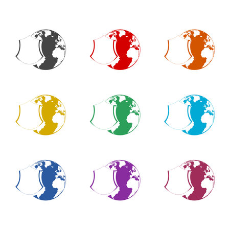 Shield protect the world color iconのイラスト素材