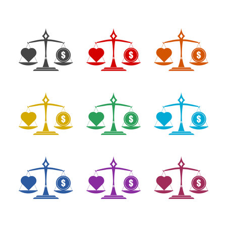 Heart and money scales icon colorのイラスト素材