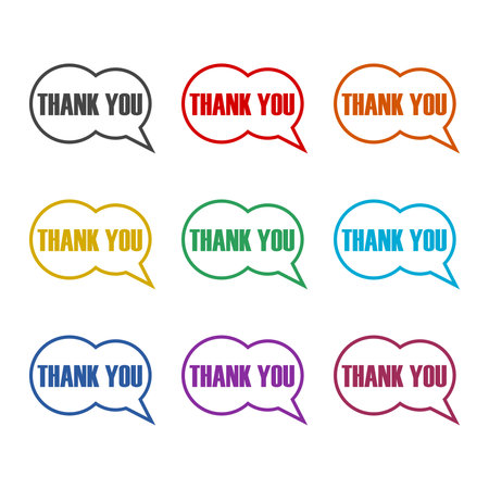 Speech Bubble Thank you icon colorのイラスト素材
