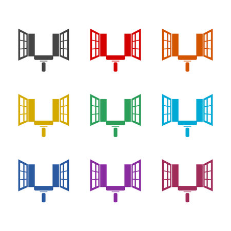 Window cleaning icon colorのイラスト素材