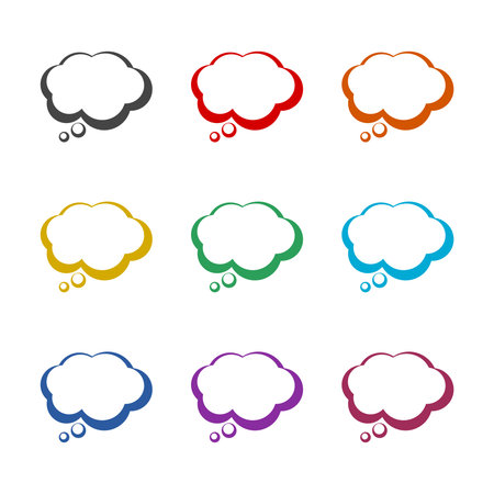 Thought cloud color iconのイラスト素材
