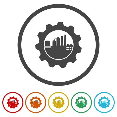 Factory gear ring iconのイラスト素材