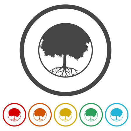 Tree round icon ringのイラスト素材