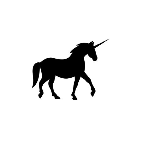 Unicorn silhouettes iconのイラスト素材