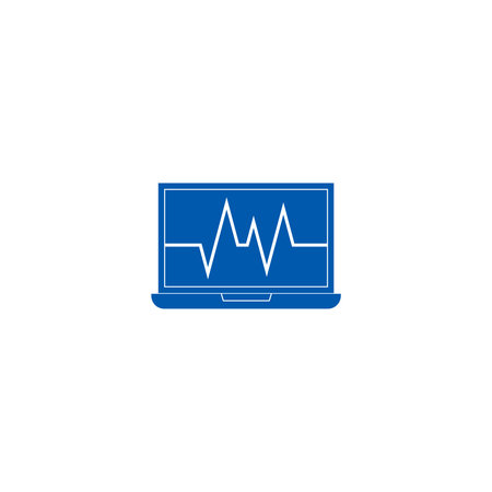 Laptop with cardiogram iconのイラスト素材