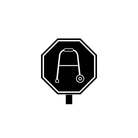 Rolling walker sign iconのイラスト素材