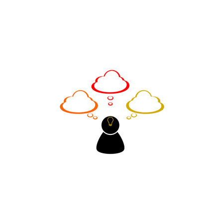 Head Light Bulb Thought cloud Idea iconのイラスト素材