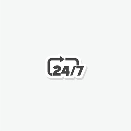 24/7 all open icon sticker