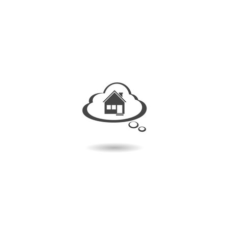 Dream to have your own home shadow iconのイラスト素材