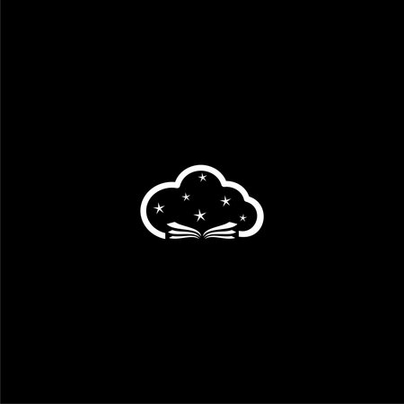Book cloud silhouette logo icon darkのイラスト素材