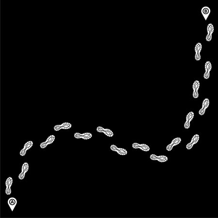 Silhouette of sport running shoes trail icon darkのイラスト素材