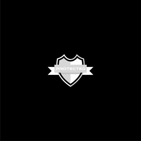 Protection shield dark icon