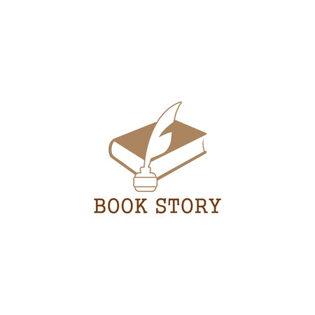 Book story feather logoのイラスト素材