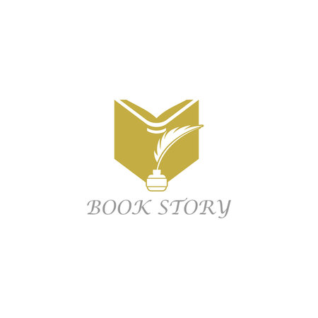 Book story feather logoのイラスト素材