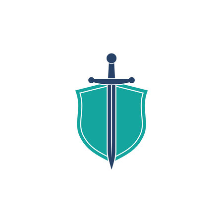 Shield and sword iconのイラスト素材