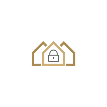 Home padlock security logoのイラスト素材