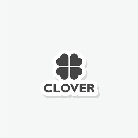 Clover leaf logo stickerのイラスト素材