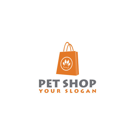 Pet shop bag logoのイラスト素材