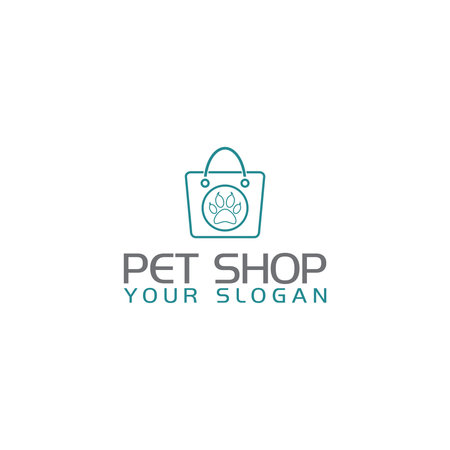 Pet shop bag logoのイラスト素材