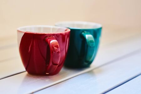 Two cups. Coffee time.の写真素材