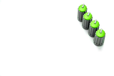 volume potentiometer mixer green knob and copy space for text