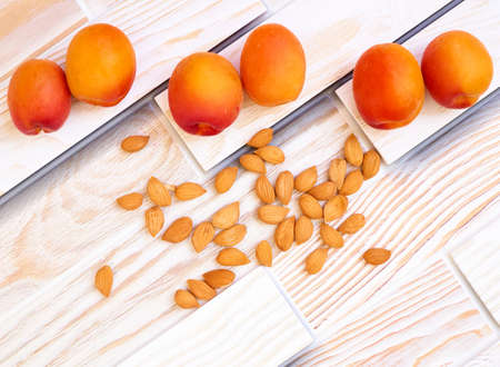 Yellow orange pricot kernels, healthy and tasty.