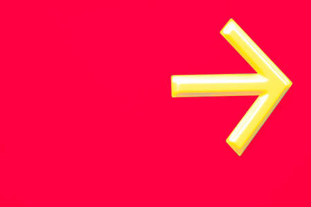 Red banner flag with a yellow arrow indicating the direction for your advertising