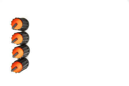 Volume potentiometer mixer knob and copy space for textの写真素材