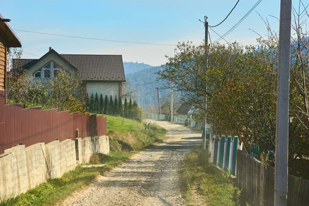 a wide way leading from one place to another, especially one with a specially prepared surfaceの写真素材