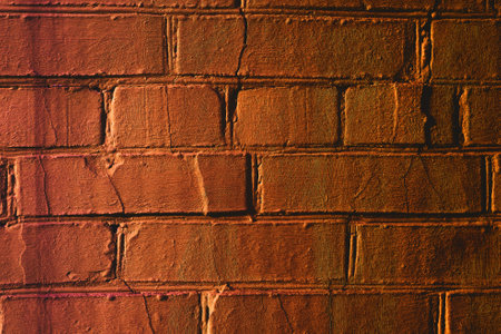 a continuous vertical brick or stone structure that encloses or divides an area of land. Neon red...