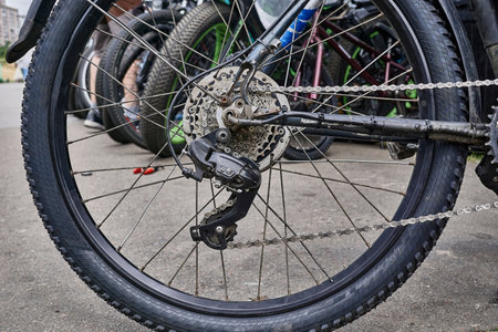 a vehicle composed of two wheels held in a frame one behind the other