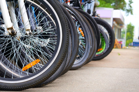 a vehicle composed of two wheels held in a frame one behind the other