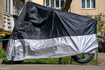 a sheet of canvas or other material stretched on a frame and used to keep the sun or rainの写真素材