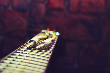 a pad of blank or ruled pages for writing notes on with guitarの写真素材