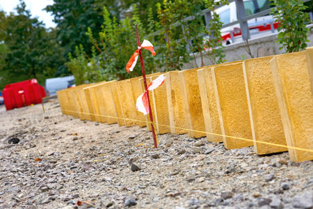 put down, especially gently or carefully.a path for people to walk along, especially one in the countrysideの写真素材