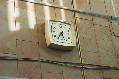 a mechanical or electrical device for measuring time, indicating hours, minutes, and sometimes secondsの写真素材