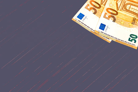 a current average of exchange in the form of coins and banknotesの写真素材