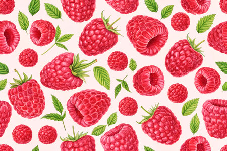 an edible soft fruit related to the blackberry, consisting of a cluster of reddish pink drupeletsの素材
