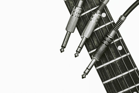 a pad of blank or ruled pages for writing notes on with guitarの写真素材