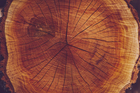 the bottom part of a tree left projecting from the ground after most of the trunk has fallen or been cut down.の写真素材