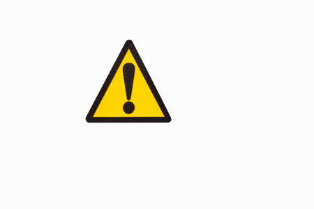 care taken to avoid danger or mistakes. inform someone in advance of an impending or possible dangerの写真素材