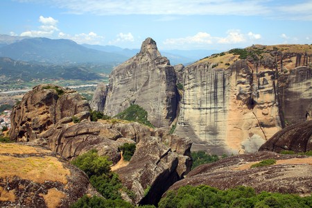 Greece, holy rock, place with a lot of monasteries and monks residenceの写真素材