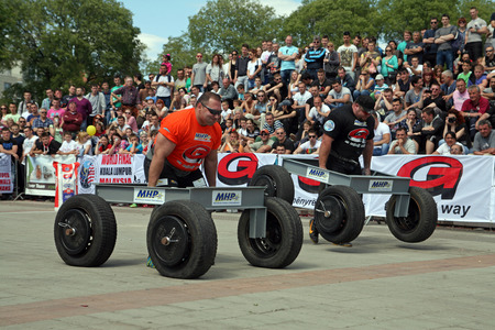Strongman Champions League stage Serbia, 
Krzysztof Radzikowski - Poland, Haftor Julius Bronson - Iceland, Lauire Nami - Estonia, Martin Wildauer - Austria, Dainis Zageris - Latvia, Daniel Wildt - Germany,  Bjorn S. Peterson - Norway, Akos Nagy - Hungary,のeditorial素材