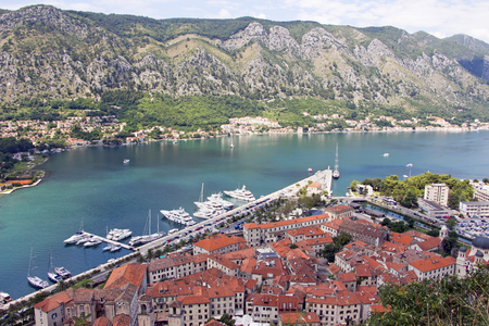 Montenegro - old medieval Mediterranean town Kotor - The old city center の写真素材